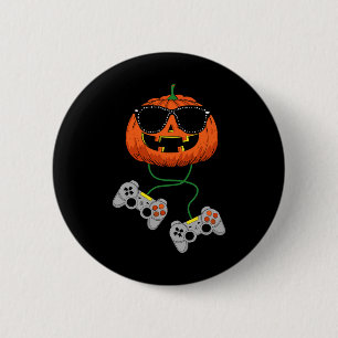Halloween Jack O lantaarn gamer jongens Kinder Man Ronde Button 5,7 Cm
