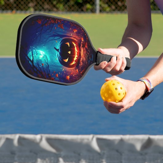 Halloween jack o lantaarn pickleball paddle (Insitu)