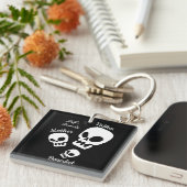 Halloween jack-o-lantaarn pompoen familienaam sleutelhanger (Voorkant Rechts)