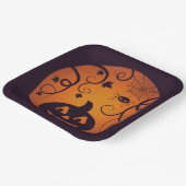 Halloween Jack o lantaarn pompoen gezicht en spin Papieren Bordje (Gebogen)