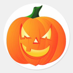 HALLOWEEN JACK-O-LANTAARN ~~ RONDE STICKER