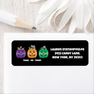 Halloween Jack O lantaarn Snoep emmer Etiket