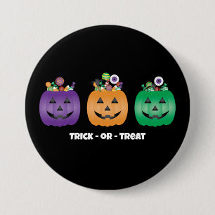 Halloween Jack O lantaarn Snoep emmer Ronde Button 7,6 Cm