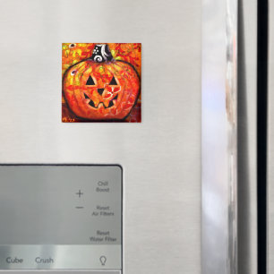 Halloween Jack-O-Lantern Abstract Magneet