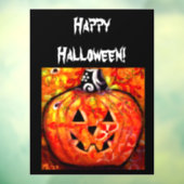 Halloween Jack-O-Lantern Abstract Sinaasappel Raamsticker (Vel 3)