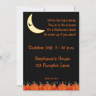 Halloween Jack-O-Lantern Border Invitation Kaart