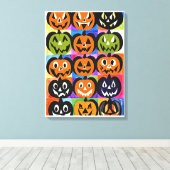 Halloween Jack-o-Lantern Canvas Afdruk (Insitu (Houten vloer))