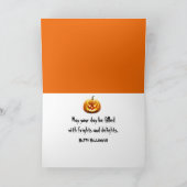 Halloween Jack-o-Lantern en Cat In Barn Feestdagen Kaart (Binnen)