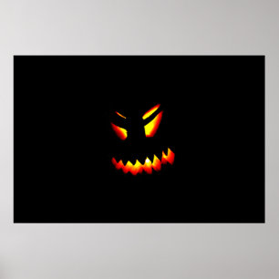 Halloween Jack-O-Lantern Face Poster