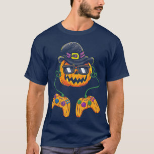 Halloween Jack O Lantern gamer pompoen met Pet Sw T-shirt