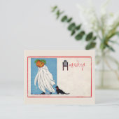 Halloween Jack O Lantern Ghost Black Cat Briefkaart (Staand voorkant)