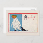 Halloween Jack O Lantern Ghost Black Cat Briefkaart (Voorkant / Achterkant)