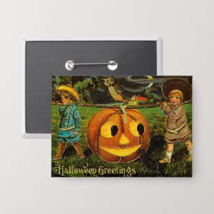 Halloween Jack-o-Lantern Harvest Night beroemd gem Button