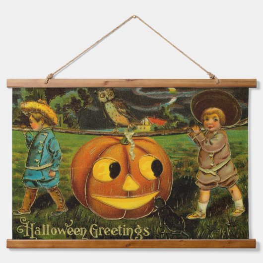 Halloween Jack-o-Lantern Harvest Night beroemd gem Hangend Wandkleed (Voorkant)