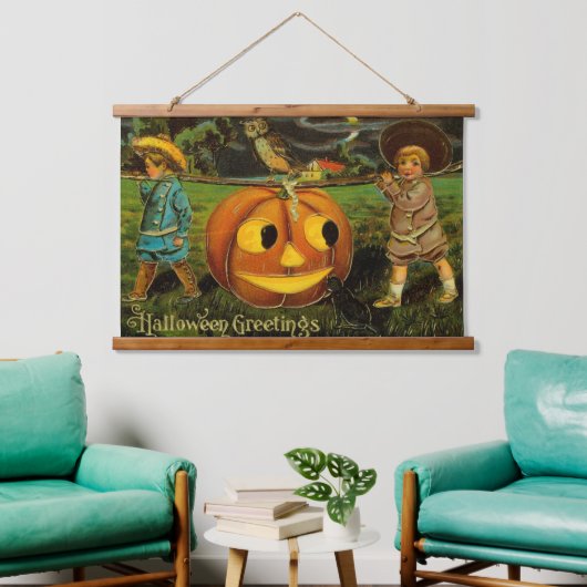 Halloween Jack-o-Lantern Harvest Night beroemd gem Hangend Wandkleed (Woonkamer)