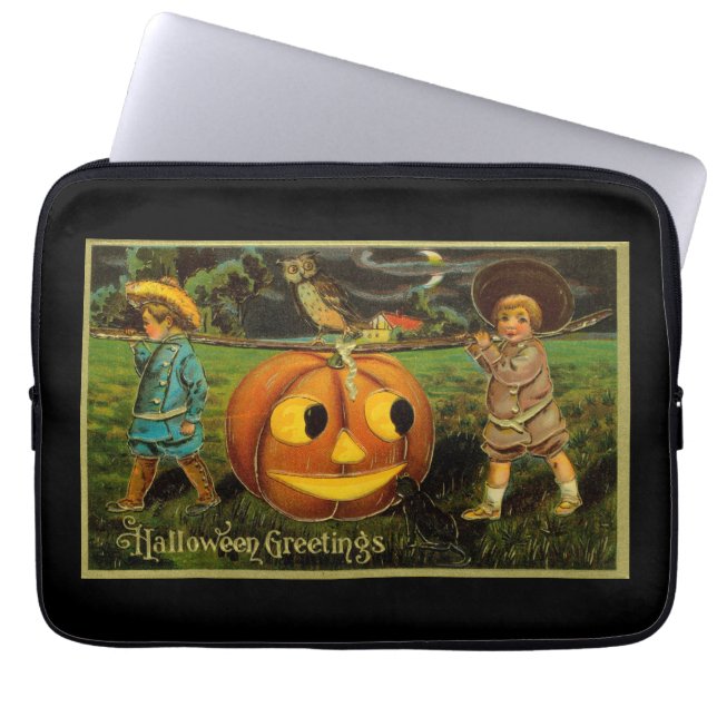 Halloween Jack-o-Lantern Harvest Night beroemd gem Laptop Sleeve (Voorkant)