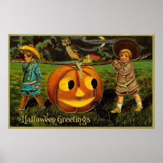 Halloween Jack-o-Lantern Harvest Night beroemd gem Poster (Voorkant)