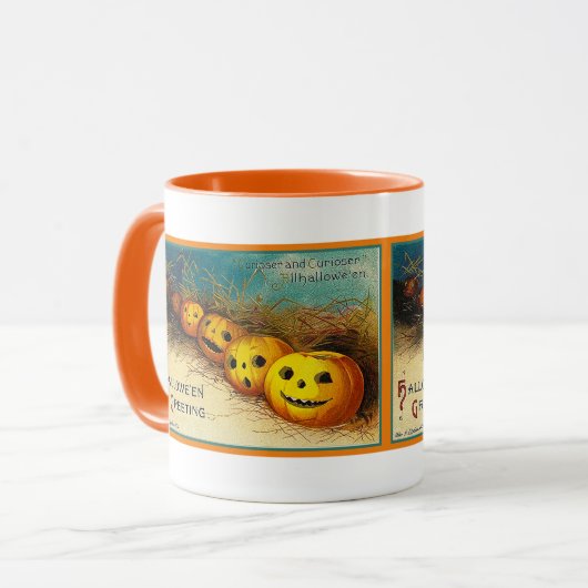 Halloween Jack o' Lantern in a Row Mok (Voorkant links)