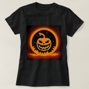 Halloween Jack-O'-Lantern Met Griezelig Gezicht T-shirt