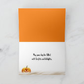 Halloween Jack-o-Lantern op het strand Feestdagen Kaart (Binnen)