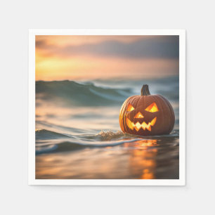 Halloween Jack-o-Lantern op het strand Servet
