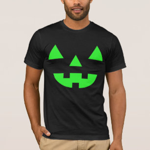 Halloween Jack O Lantern Pompoen Gezicht Groen T-shirt