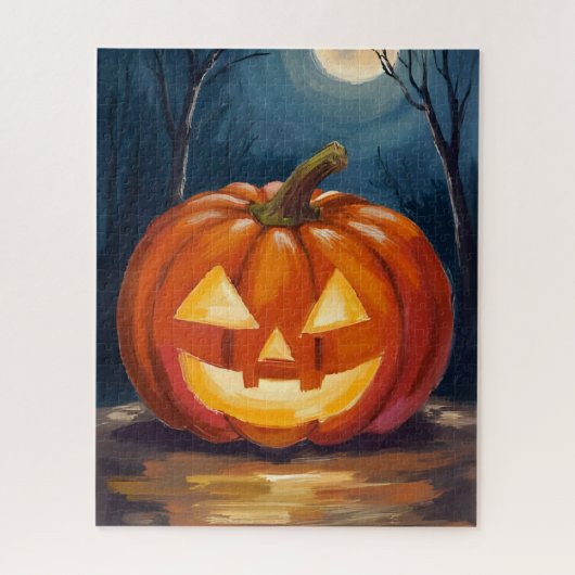 Halloween Jack-O-Lantern Pompoen Legpuzzel (Verticaal)