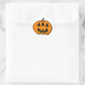 Halloween Jack-o'-Lantern pompoen met 3 ogen Ronde Sticker (Tas)