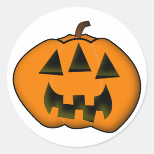 Halloween Jack-o'-Lantern pompoen met 3 ogen Ronde Sticker