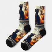 Halloween Jack O' Lantern Pompoen Print Crew Sokke Sokken (Links)