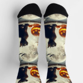 Halloween Jack O' Lantern Pompoen Print Crew Sokke Sokken (Top)