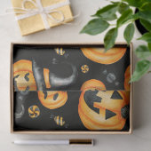 Halloween Jack-o-Lantern Pompoen Zwart en Sinaasap Tissuepapier (Geschenk)