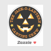 Halloween Jack-O-Lantern Pumpkin Carving Crew Sticker (Vel)