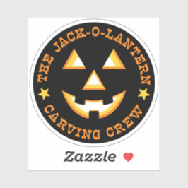 Halloween Jack-O-Lantern Pumpkin Carving Crew Sticker