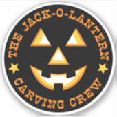Halloween Jack-O-Lantern Pumpkin Carving Crew Sticker (Voorkant)