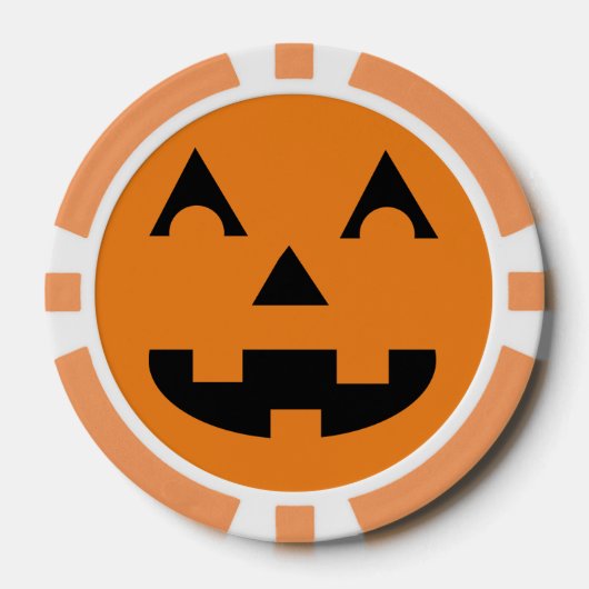 Halloween Jack O Lantern Pumpkin Face Pokerchips (Voorkant)