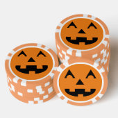 Halloween Jack O Lantern Pumpkin Face Pokerchips (Opstapeling)