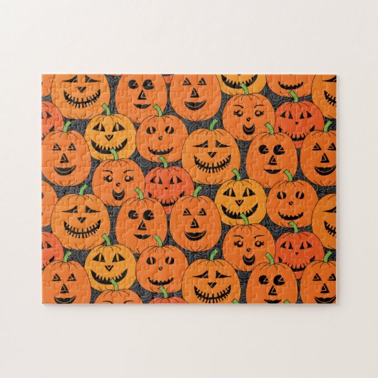 Halloween Jack-o'-lantern Pumpkin Legpuzzel (Horizontaal)