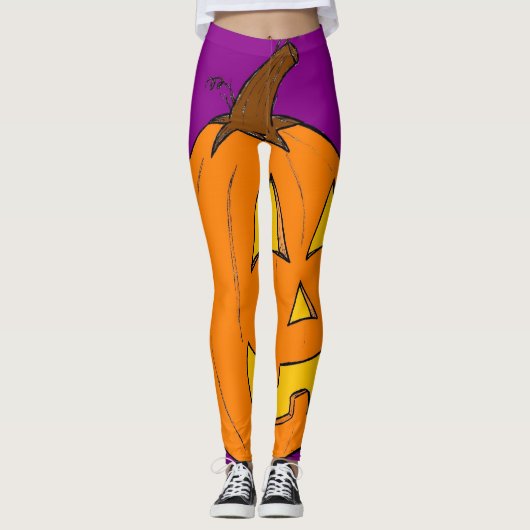 Halloween Jack o' Lantern Purple Leggings (Devant)