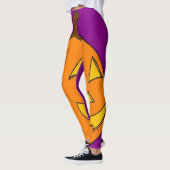 Halloween Jack o' Lantern Purple Leggings (Gauche)