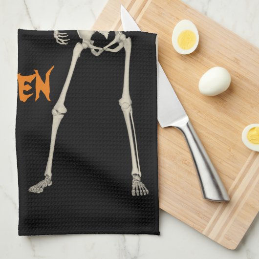 Halloween Jack O' Lantern Skeleton Decoratief Theedoek (Quarter Fold)