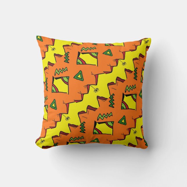 Halloween Jack-O-Lantern & Spider Pillow Polyester Kussen (Voorkant)