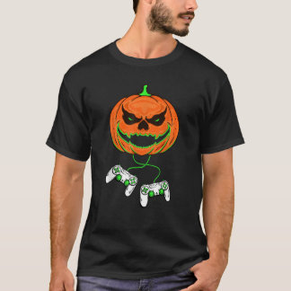 Halloween Jack O Lantern Video Gaming Lover Gamer T-shirt