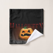 Halloween Jack O' Lanterne Orange et noir (Gant de toilette)