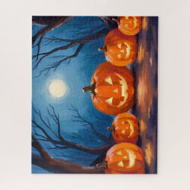 Halloween Jack-O-Lanterns Pompoenen Waterverf Legpuzzel