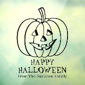 Halloween jack of lantaarn zwart aangepaste tekst  raamsticker (Vel 3)