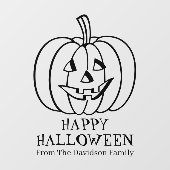 Halloween jack of lantaarn zwart aangepaste tekst  raamsticker (Vel)