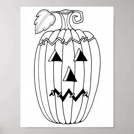 Halloween Jack O'Lantern Kleurplaat Art Poster (Voorkant)
