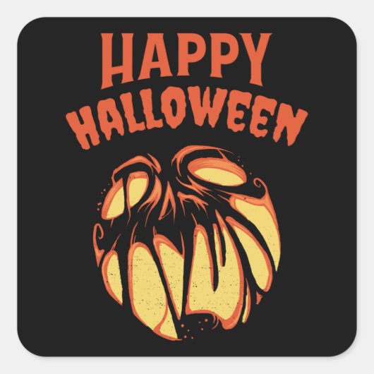Halloween Jack o'Lantern pomkin Vierkante Sticker (Voorkant)