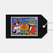 Halloween Jack O'Lantern Pumpkin Witch Cat Schatti Cadeaulabel (Voorkant (Horizontaal))